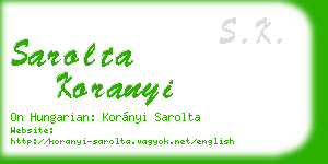 sarolta koranyi business card