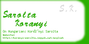 sarolta koranyi business card